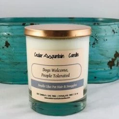 Cedar Mountain Candle Candles Dogs Welcome, People Tolerated. Smells Like Pet Hair & Snuggles - Fresh Brewed Coffee