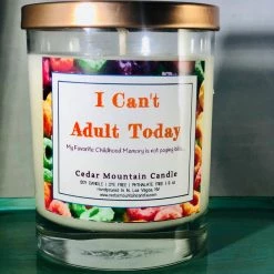 Cedar Mountain Candle Candles I Can't Adult Today Soy Candle