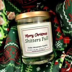Cedar Mountain Candle Merry Christmas, Shitters Full - Griswold Collection Soy Candle Candles