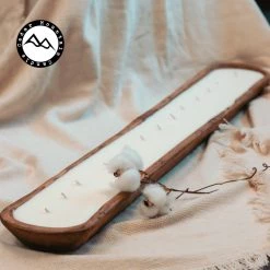 Cedar Mountain Candle Wholesale Vanilla Bean Nectarine - 13 Wick Natural Wood Baguette Dough Bowl - 72 Oz