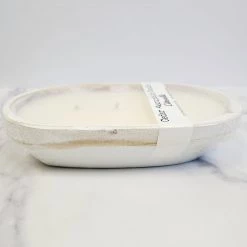 Cedar Mountain Candle Candles CLEARANCE 3 Wick White Dough Bowl Soy Candle - Citronella