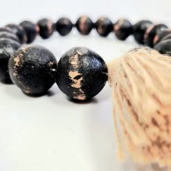 Cedar Mountain Candle CLEARANCE Black Farmhouse Clay Beads With Tassel