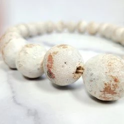 Cedar Mountain Candle CLEARANCE Distressed White Farmhouse Clay Beads