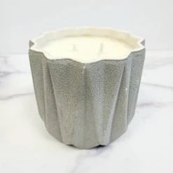 Cedar Mountain Candle Candles CLEARANCE Grey Geometric Planter Soy Candle - Pumpkin Souffle
