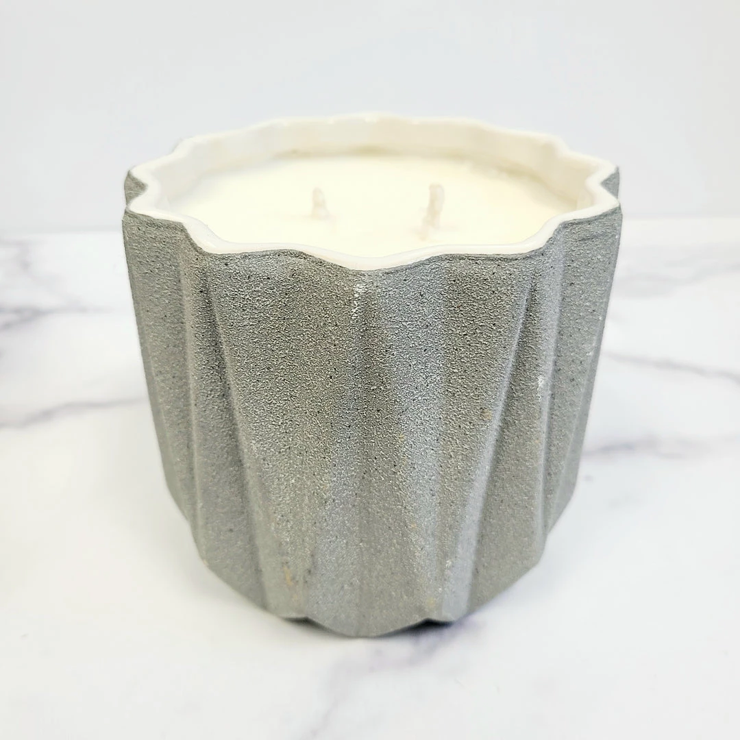 Cedar Mountain Candle Candles CLEARANCE Grey Geometric Planter Soy Candle - Pumpkin Souffle 1 Cedar Mountain Candle Candles CLEARANCE Grey Geometric Planter Soy Candle - Pumpkin Souffle