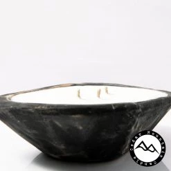 Cedar Mountain Candle Candles Spa Day - 3 Wick Black Wood Dough Bowl