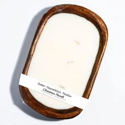 Cedar Mountain Candle Wholesale Jack Frost - 3 Wick Natural Wood Dough Bowl