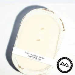 Cedar Mountain Candle Wholesale Caramel Apple Cider - 3 Wick White Wood Dough Bowl