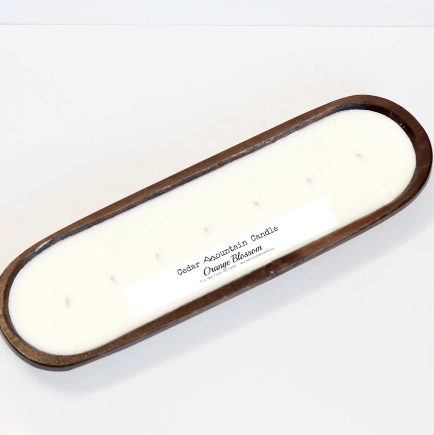 Cedar Mountain Candle Wholesale Orange Blossom - 7 Wick Natural Wood Dough Bowl Soy Candle Candles 2 Cedar Mountain Candle Wholesale Orange Blossom - 7 Wick Natural Wood Dough Bowl Soy Candle Candles