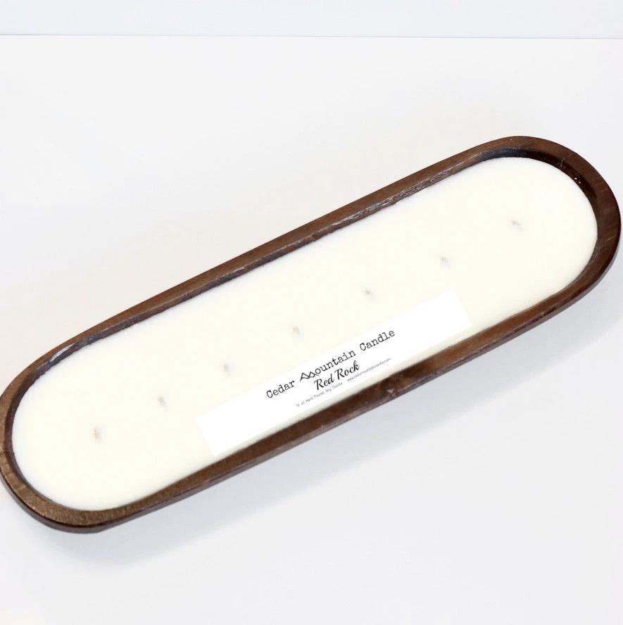 Cedar Mountain Candle Wholesale Candles Red Rock - 7 Wick Natural Wood Dough Bowl Soy Candle 2 Cedar Mountain Candle Wholesale Candles Red Rock - 7 Wick Natural Wood Dough Bowl Soy Candle