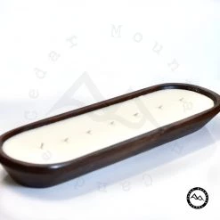 Cedar Mountain Candle Wholesale Christmas Hearth - 7 Wick Natural Wood Dough Bowl Soy Candle