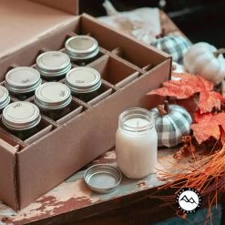 Cedar Mountain Candle Fall Mini Mason Jar Candle Set - Set Of 8