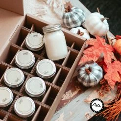 Cedar Mountain Candle Fall Mini Mason Jar Candle Set - Set Of 8