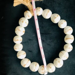 Cedar Mountain Candle Candles CLEARANCE Distressed White Clay Farmhouse Beads With Tassel