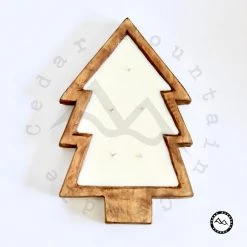 Cedar Mountain Candle 5 Wick Natural Wood Christmas Tree Bowl Candle - Christmas Hearth