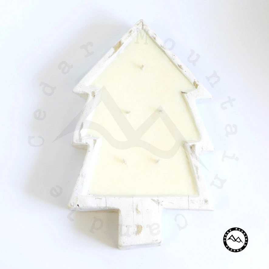 Cedar Mountain Candle Candles 5 Wick White Wood Christmas Tree Bowl Candle - Fraser Fir 5 Cedar Mountain Candle Candles 5 Wick White Wood Christmas Tree Bowl Candle - Fraser Fir