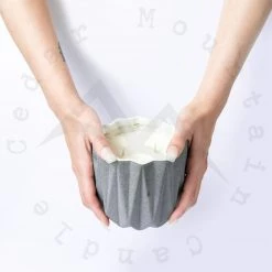 Cedar Mountain Candle Grey Geometric Planter Soy Candle - Choose Your Scent Candles