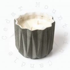 Cedar Mountain Candle Grey Geometric Planter Soy Candle - Choose Your Scent Candles