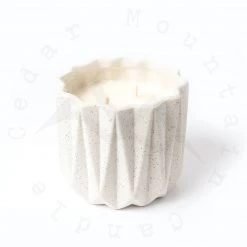 Cedar Mountain Candle White Geometric Planter Soy Candle - Choose Your Scent Candles