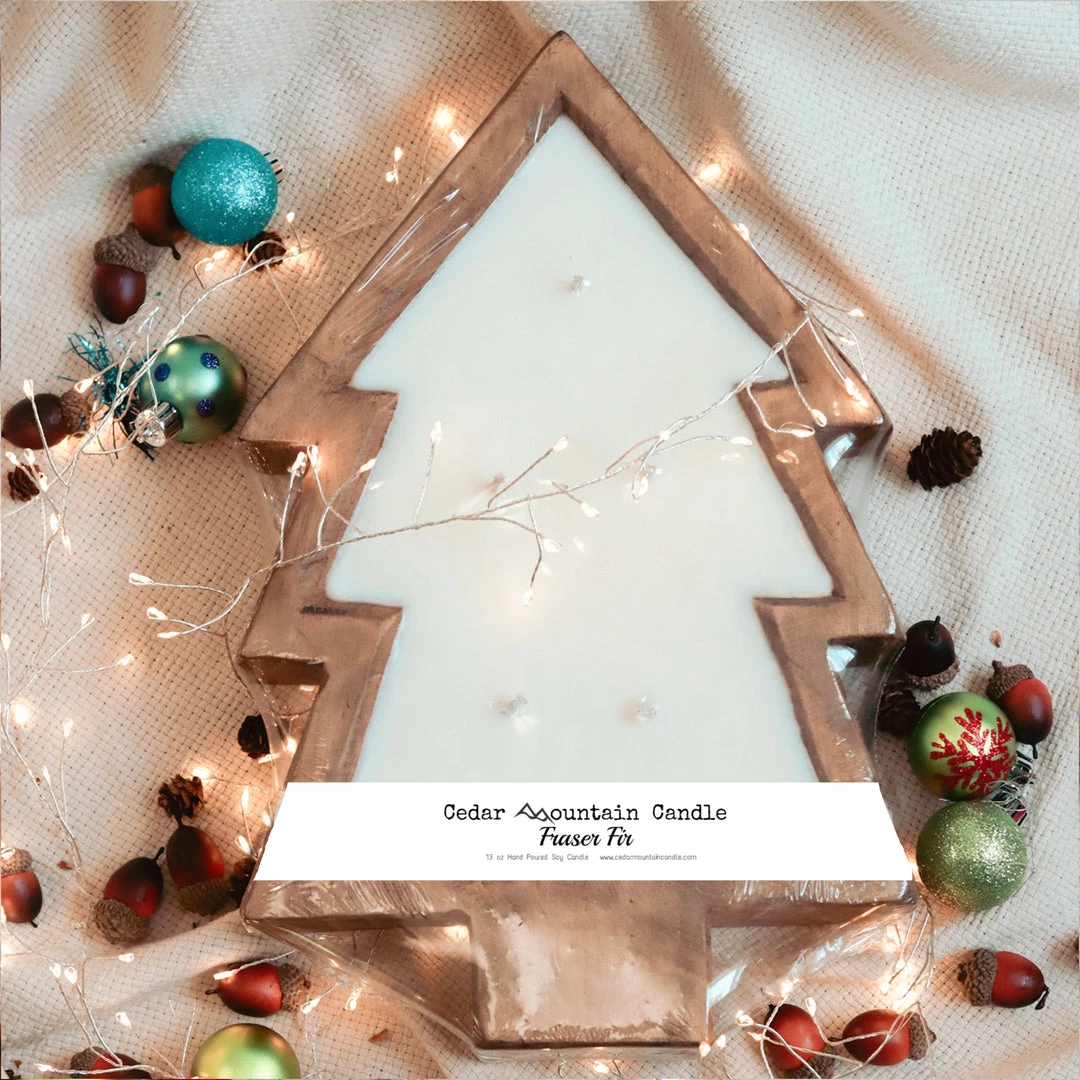 Cedar Mountain Candle Candles 5 Wick Natural Wood Christmas Tree Bowl Candle - Fraser Fir 2 Cedar Mountain Candle Candles 5 Wick Natural Wood Christmas Tree Bowl Candle - Fraser Fir