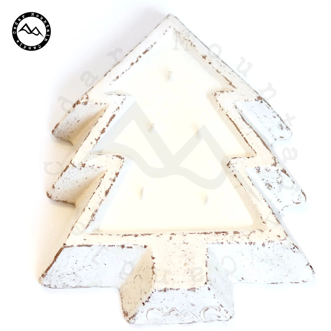Cedar Mountain Candle 5 Wick White Pottery Christmas Tree Bowl Candle - Christmas Hearth 2 Cedar Mountain Candle 5 Wick White Pottery Christmas Tree Bowl Candle - Christmas Hearth