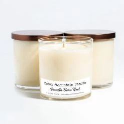 Cedar Mountain Candle Wholesale Vanilla Bean Noel - 9 Oz Whiskey Glass Candle Candles