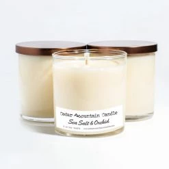 Cedar Mountain Candle Wholesale Candles Sea Salt & Orchid - 9 Oz Whiskey Glass Candle