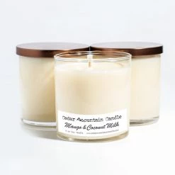 Cedar Mountain Candle Wholesale Mango & Coconut Milk - 9 Oz Whiskey Glass Candle Candles