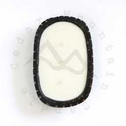 Cedar Mountain Candle 3 Wick Boho Black Pottery Dough Bowl Candle - Jack Frost