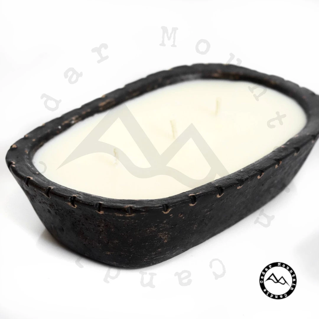 Cedar Mountain Candle 3 Wick Boho Black Pottery Dough Bowl Candle - Christmas Hearth Candles 4 Cedar Mountain Candle 3 Wick Boho Black Pottery Dough Bowl Candle - Christmas Hearth Candles