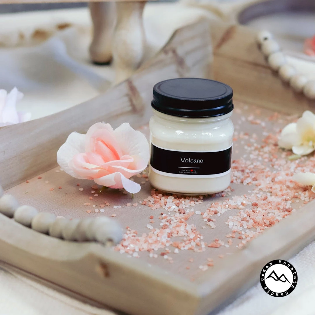 Cedar Mountain Candle Candles Black & White Label Mason Jar Soy Candle 3 Cedar Mountain Candle Candles Black & White Label Mason Jar Soy Candle