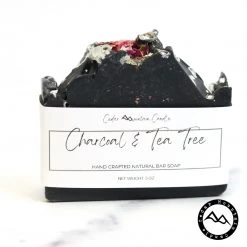 Cedar Mountain Candle All Natural Cold Process Handmade Bar Soap - Charcoal & Tea Tree Candles