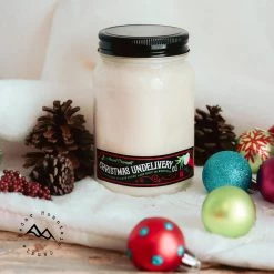 Cedar Mountain Candle Grinch Christmas Undelivery Mason Jar Soy Candle - Winter Scents