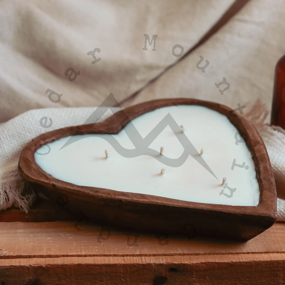 Cedar Mountain Candle Wholesale Candles Peony & Vanilla Rosewater - Heart Dough Bowl Soy Candle - 30 Oz 5 Cedar Mountain Candle Wholesale Candles Peony & Vanilla Rosewater - Heart Dough Bowl Soy Candle - 30 Oz