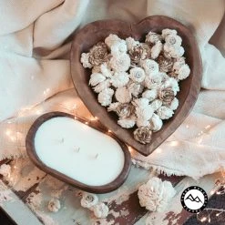 Cedar Mountain Candle Wholesale Candles Fresh Brewed Coffee - Heart Dough Bowl Soy Candle - 30 Oz