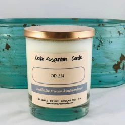 Cedar Mountain Candle Wholesale DD-214 Military Retirement - 9 Oz Whiskey Glass Candle