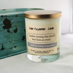 Cedar Mountain Candle Wholesale Another Meeting That Should Have Been An Email - Smells Like Hostility & Aggravation Candles