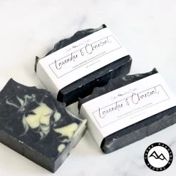 Cedar Mountain Candle Candles All Natural Cold Process Handmade Bar Soap - Lavender & Charcoal