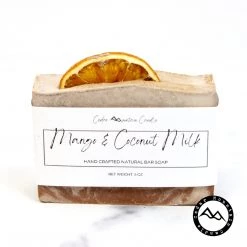 Cedar Mountain Candle All Natural Cold Process Handmade Bar Soap - Mango & Coconut Milk Candles