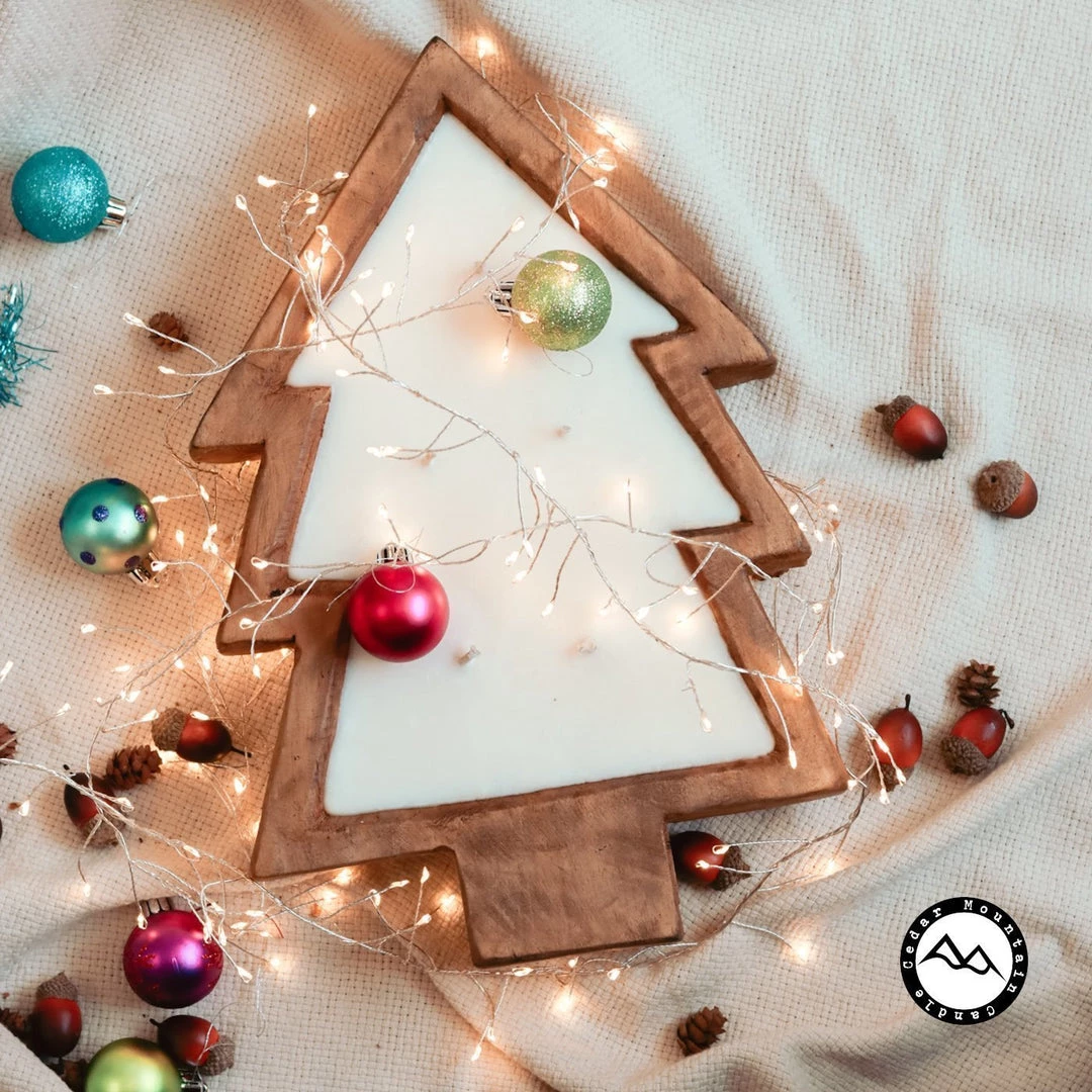 Cedar Mountain Candle Candles 5 Wick Natural Wood Christmas Tree Bowl Candle - Fraser Fir 1 Cedar Mountain Candle Candles 5 Wick Natural Wood Christmas Tree Bowl Candle - Fraser Fir