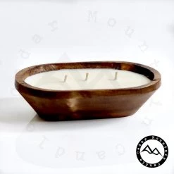 Cedar Mountain Candle Wholesale Jamaican Me Crazy - 3 Wick Natural Wood Dough Bowl