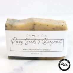 Cedar Mountain Candle All Natural Cold Process Handmade Bar Soap - Poppy Seeds & Bergamot Candles