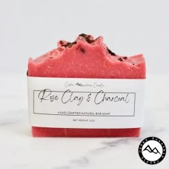 Cedar Mountain Candle All Natural Cold Process Handmade Bar Soap - Rose Clay & Charcoal