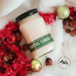Cedar Mountain Candle Elf Santa's Coming Mason Jar Soy Candle - Winter Scents
