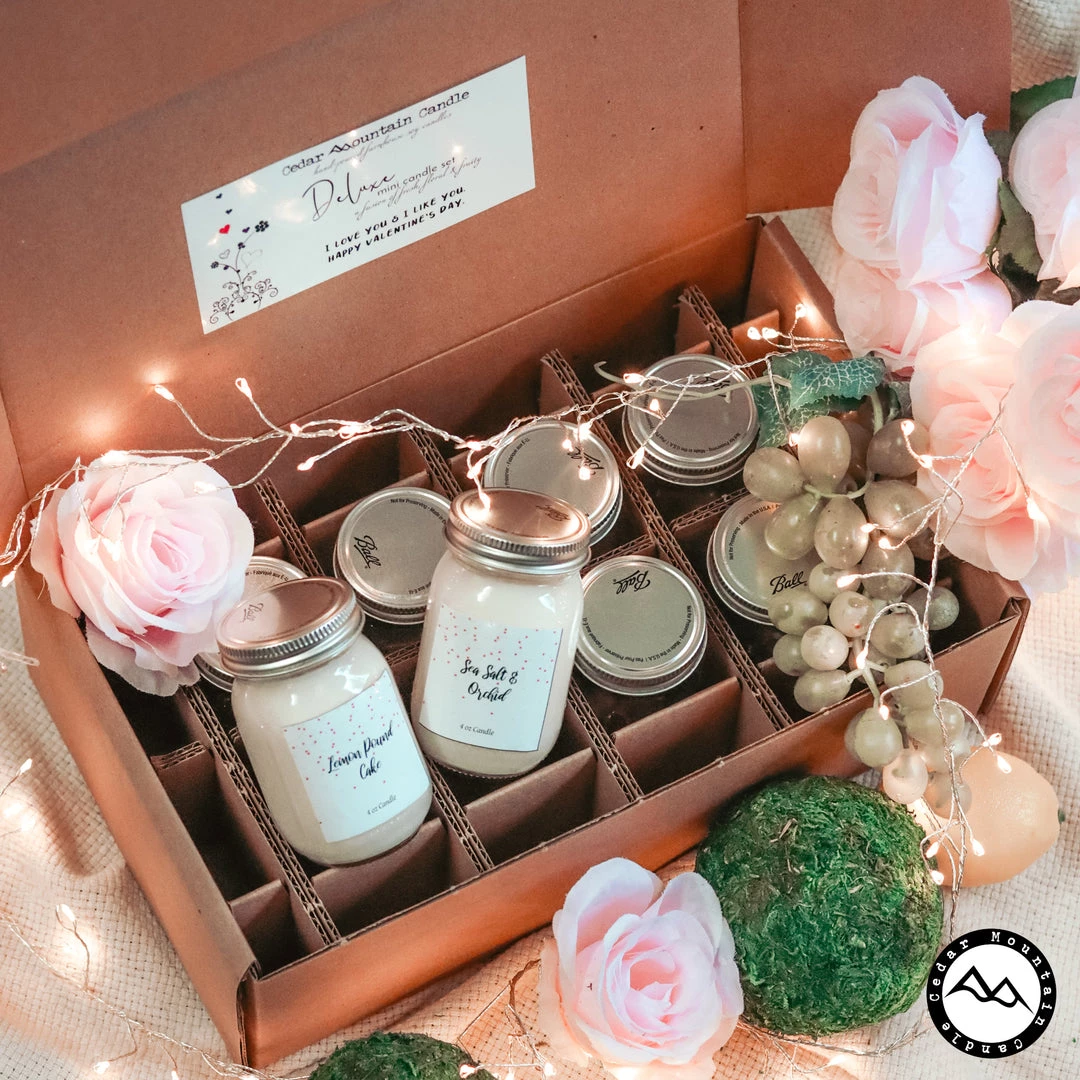 Cedar Mountain Candle Candles Valentine's Day Mini Candle Gift Set - Deluxe Collection - Set Of 8 2 Cedar Mountain Candle Candles Valentine's Day Mini Candle Gift Set - Deluxe Collection - Set Of 8