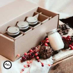 Cedar Mountain Candle Candles Winter & Holiday Mini Mason Jar Candle Set - Set Of 4