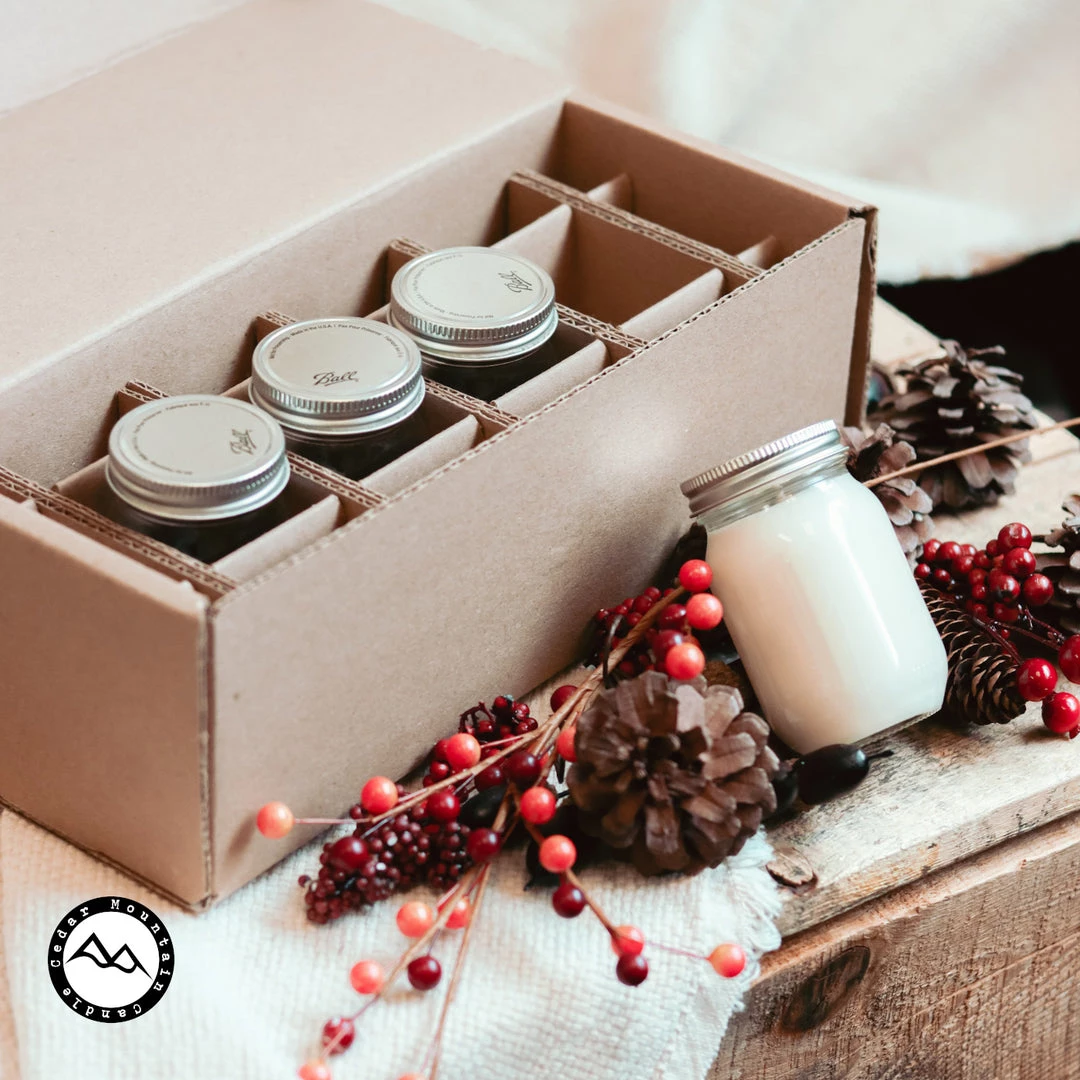 Cedar Mountain Candle Candles Winter & Holiday Mini Mason Jar Candle Set - Set Of 4 2 Cedar Mountain Candle Candles Winter & Holiday Mini Mason Jar Candle Set - Set Of 4